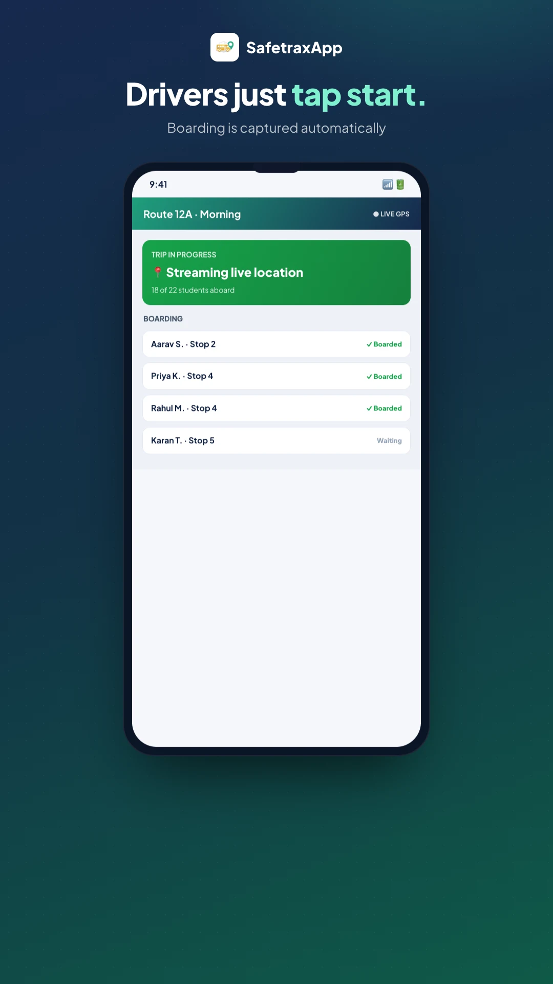 SafetraxApp screenshot